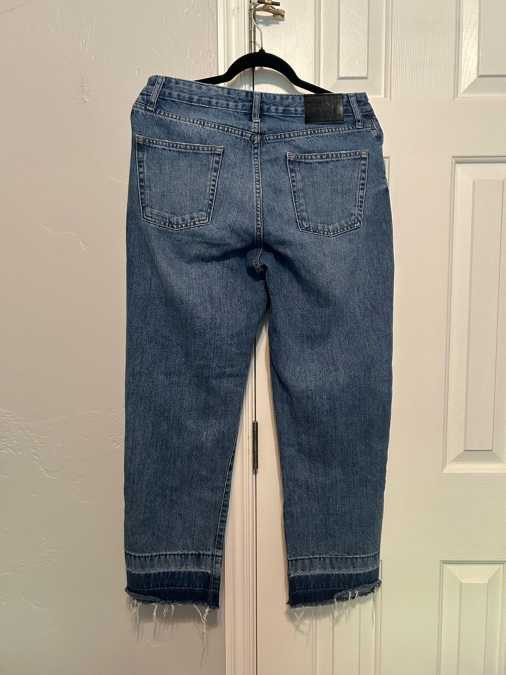 DKNY Blue Denim Jeans with Black Logo Patch - Picture 3 of 5